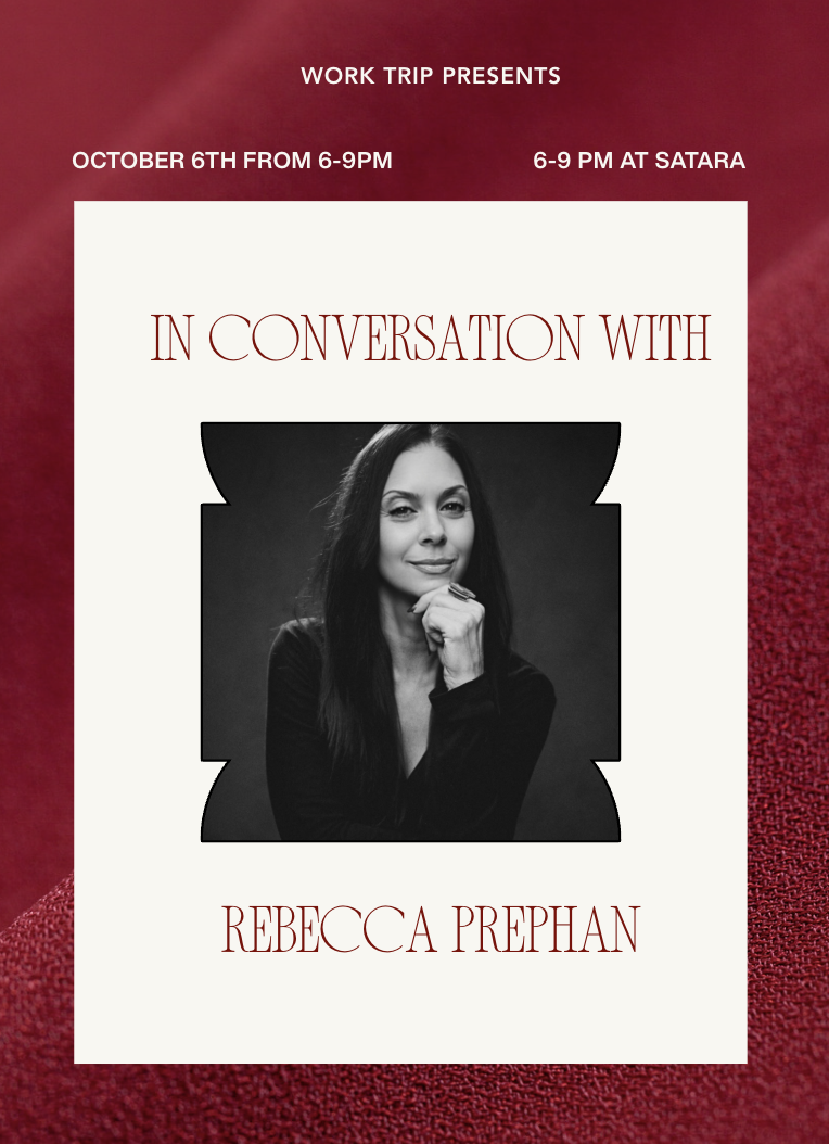 In Conversation with Rebecca Prephan — Tuesday, October 6th, 6–9 PM at Satara Wellness